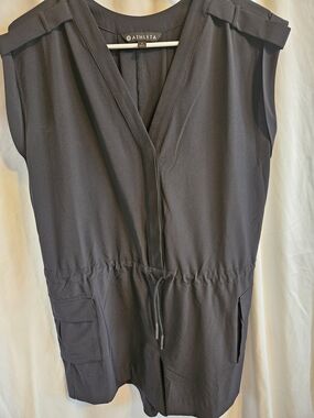 Athleta- Black Sleeveless Utility Romper SZ 4